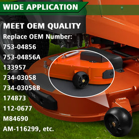 CheeMuii deck gauge wheel set in use on mower for even deck height
