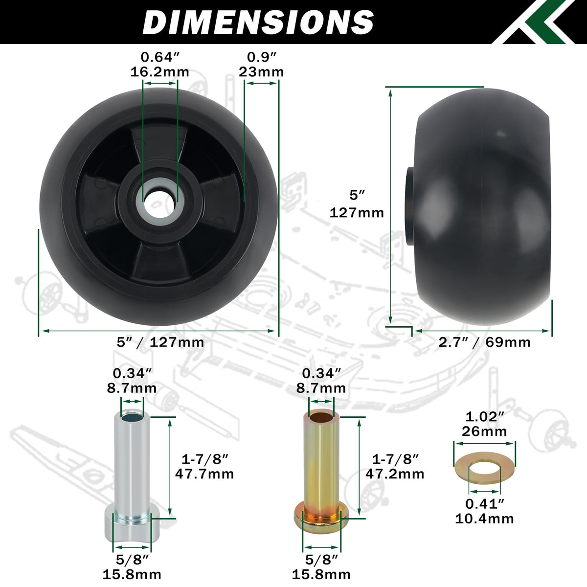 CheeMuii deck gauge wheels compatibility across John Deere 48-72 inch decks