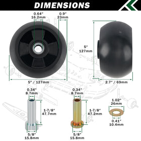 CheeMuii deck gauge wheels compatibility across John Deere 48-72 inch decks