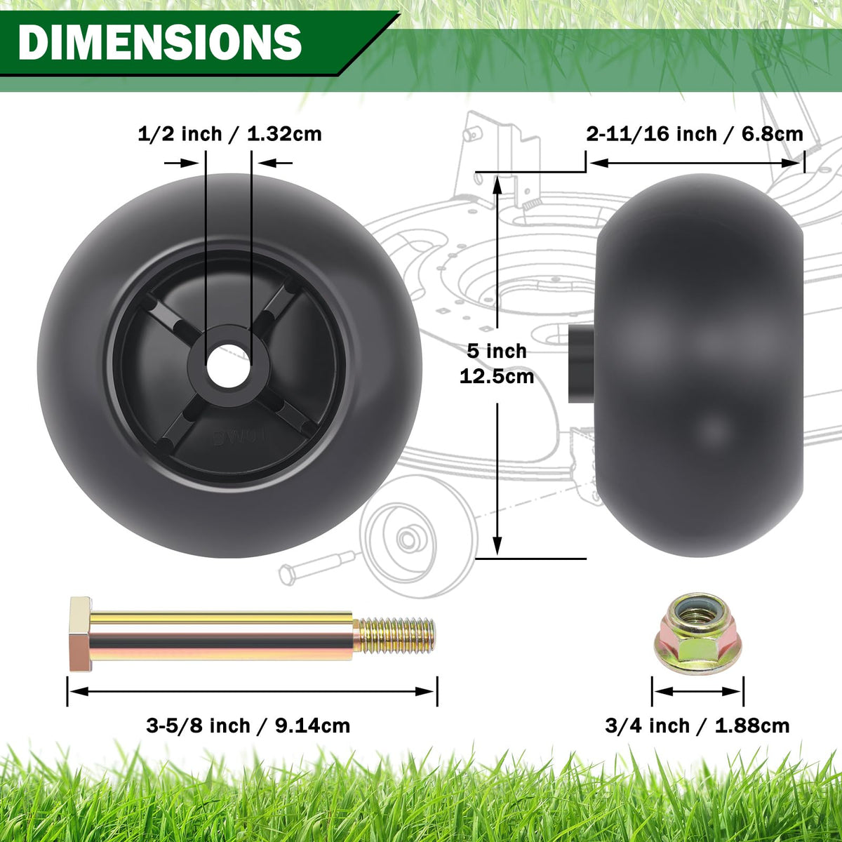 CheeMuii wheel assembly kit includes bolts and lock nuts