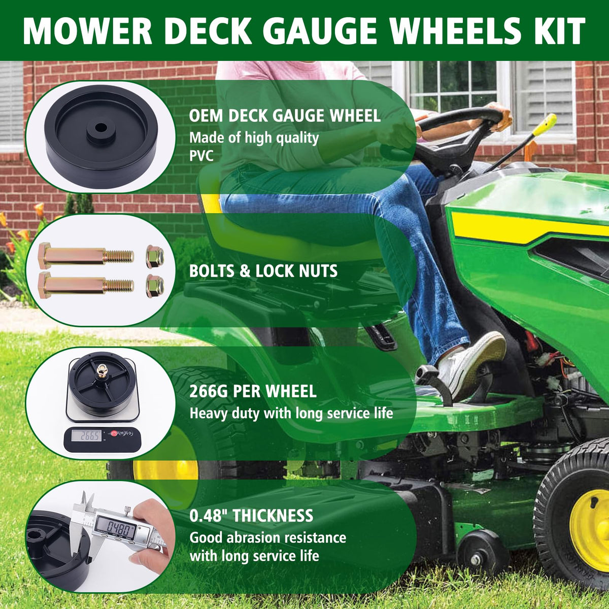 CheeMuii deck wheels kit bolts and nuts provide secure, durable installation