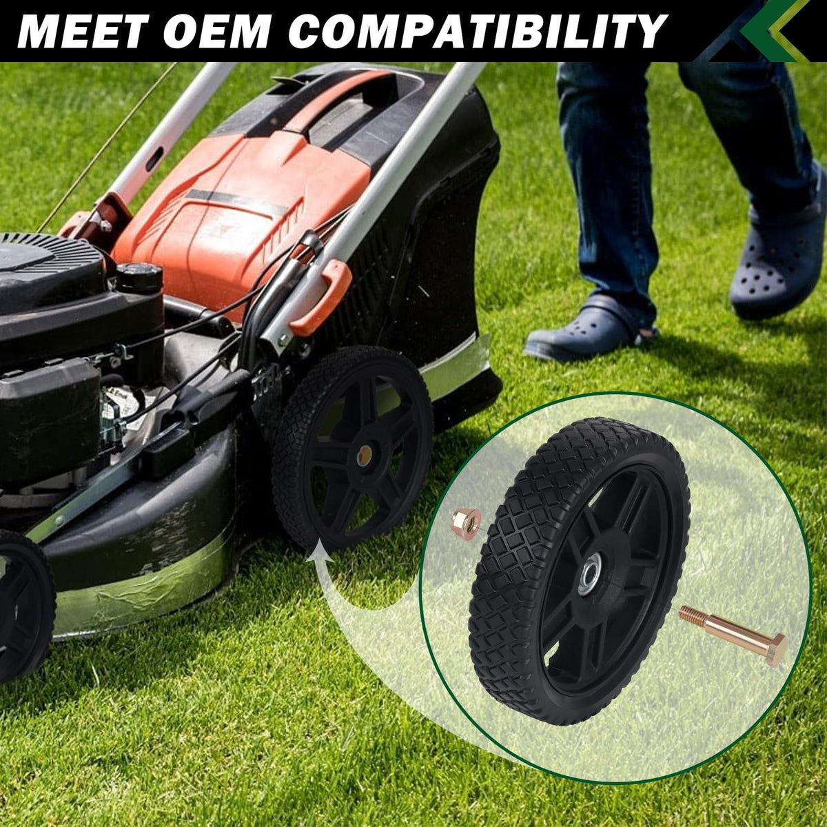 CheeMuii easy installation revives your mower wheels quickly.