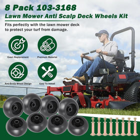 CheeMuii heavy-duty deck wheels provide anti-scalp performance during close mowing.