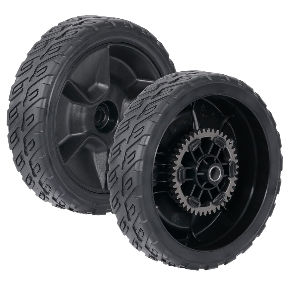 CheeMuii HRN216 back wheels 8 inch deliver sturdy traction for smooth mowing.