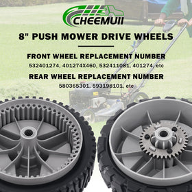 CheeMuii durable-plastic wheels resist wear for long mowing seasons.