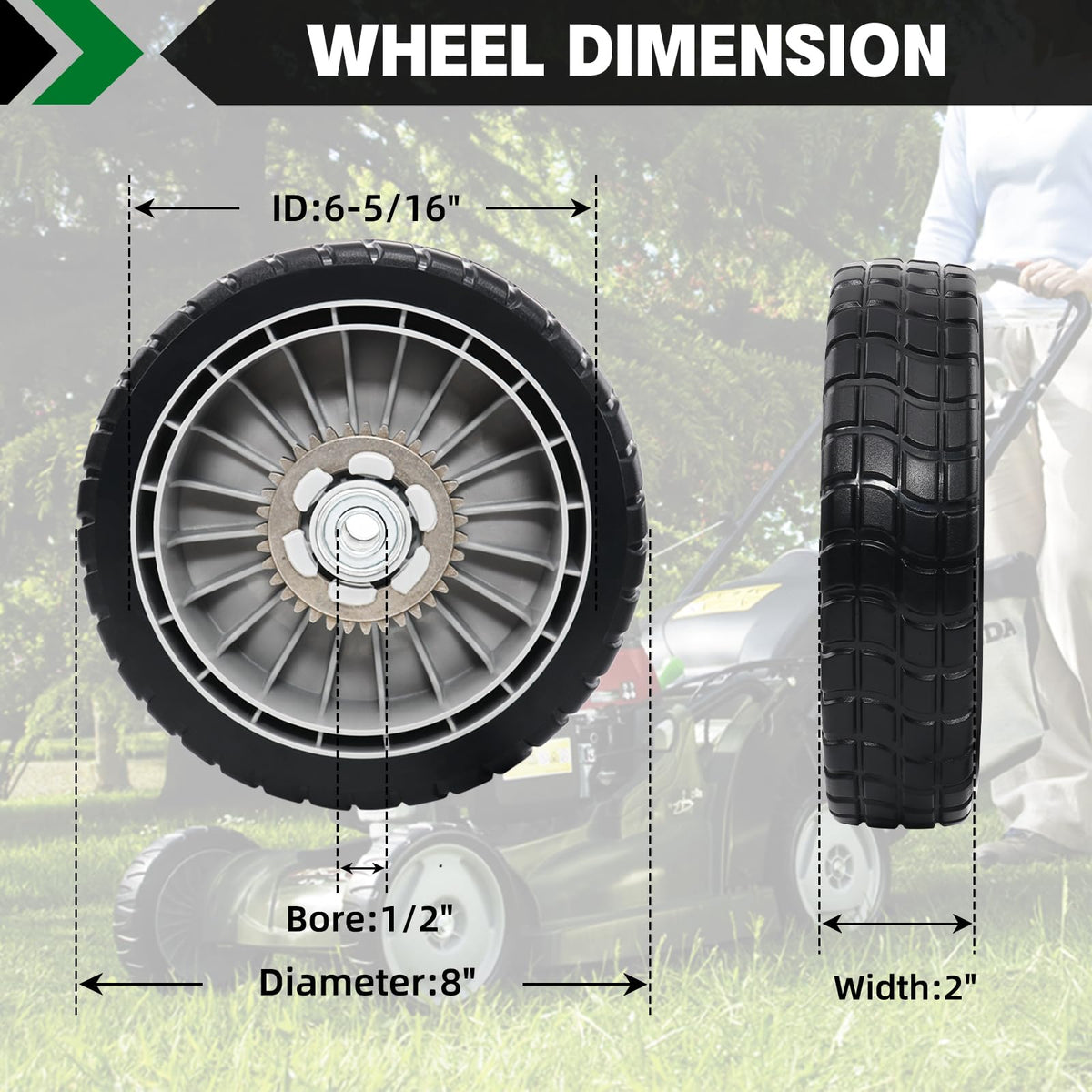 CheeMuii wheel kit packaging highlights two rear and two front wheels