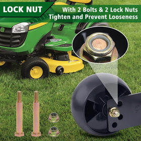 CheeMuii two-pack wheels with bolts kit simplifies mower deck replacement