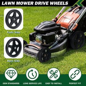 CheeMuii anti-slip wheel tread improves traction on damp grass.
