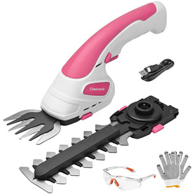 Cheersonic cordless grass shear close-up blades for precise lawn trimming.