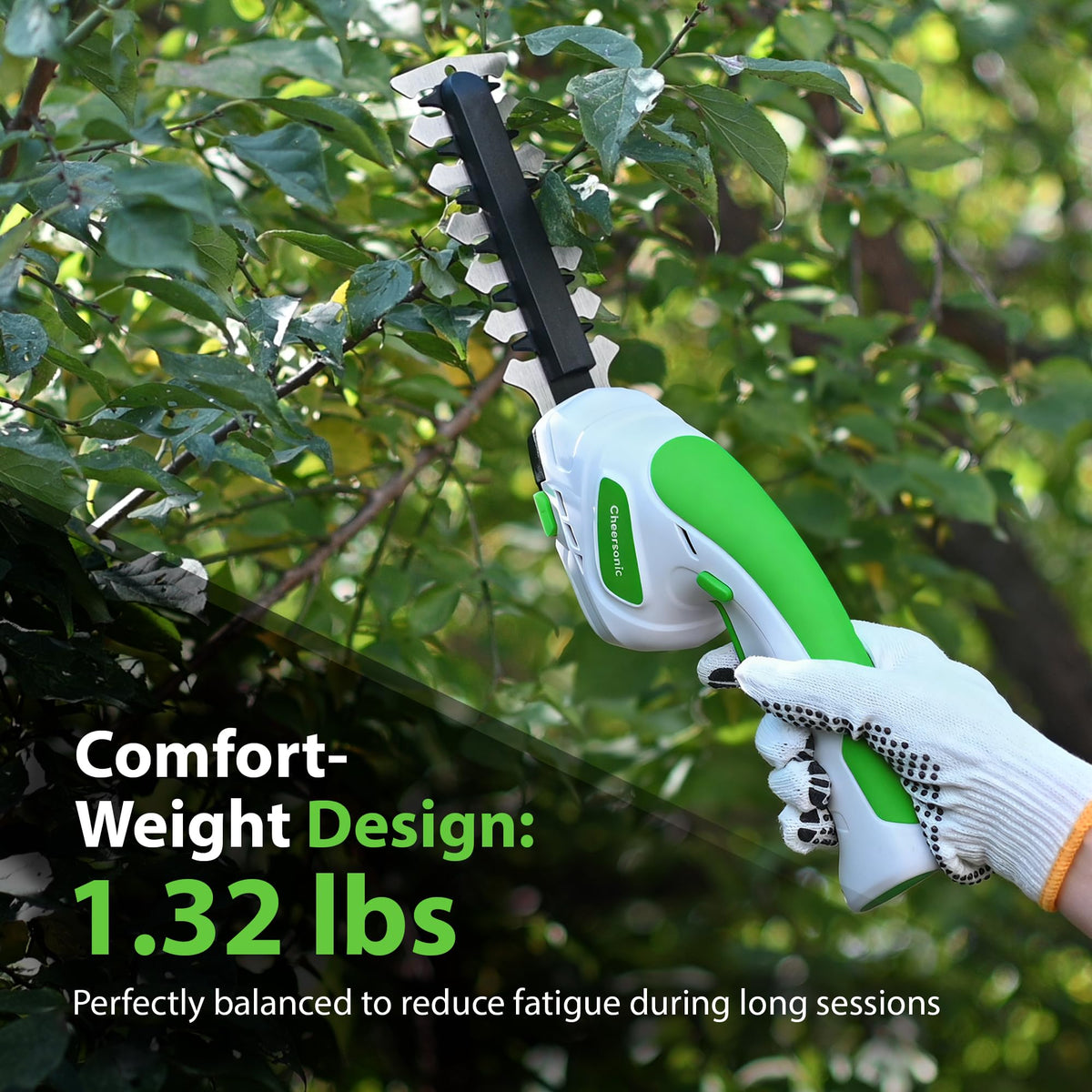 CHEERSONIC smart dual-button start for safe operation.