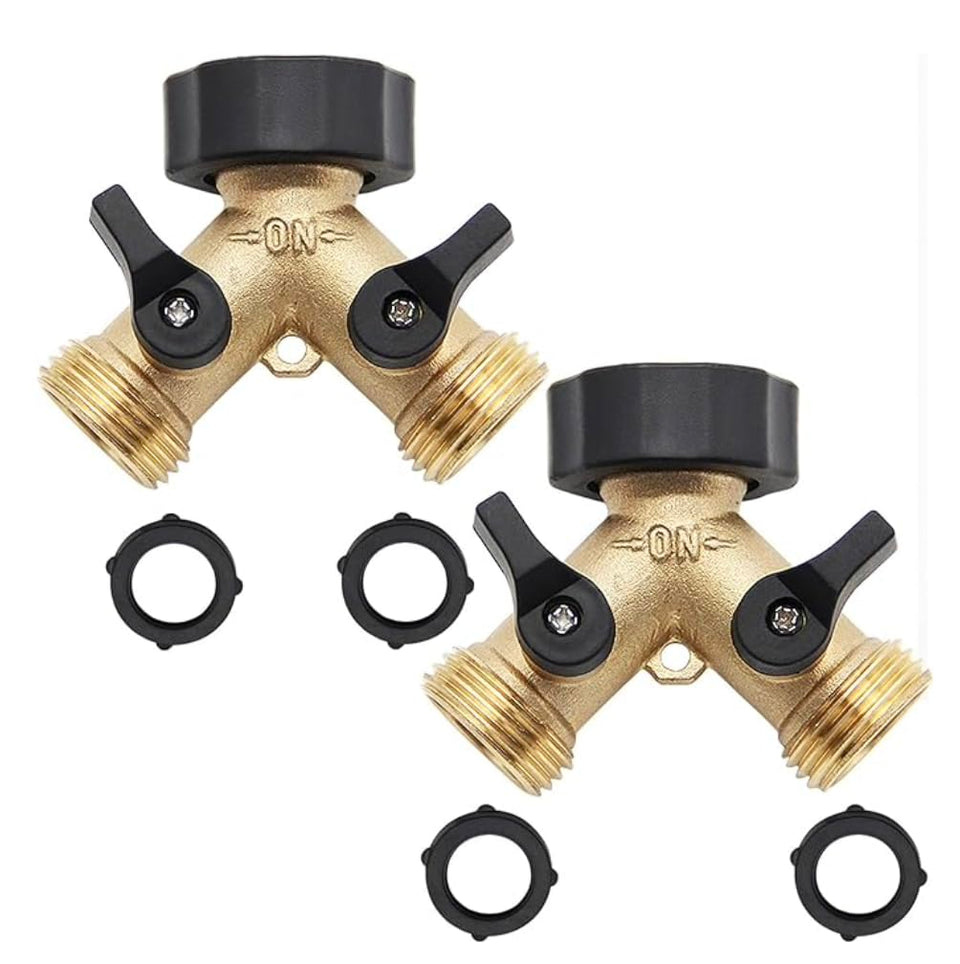 Cheerwater A30008-D brass hose Y connector for 3/4 inch hoses, durable and leak-free.