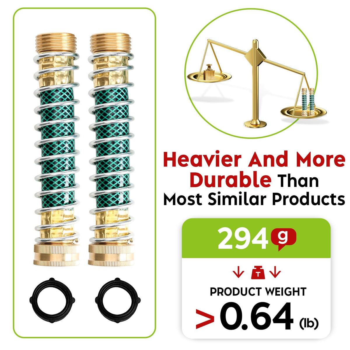 Cheerwater kink protection extension shows a 6 7 inch flexible reach.