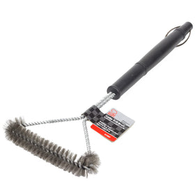 Chef Craft Select BBQ Grill Brush long-handle design enables safe cleaning of warm grills.