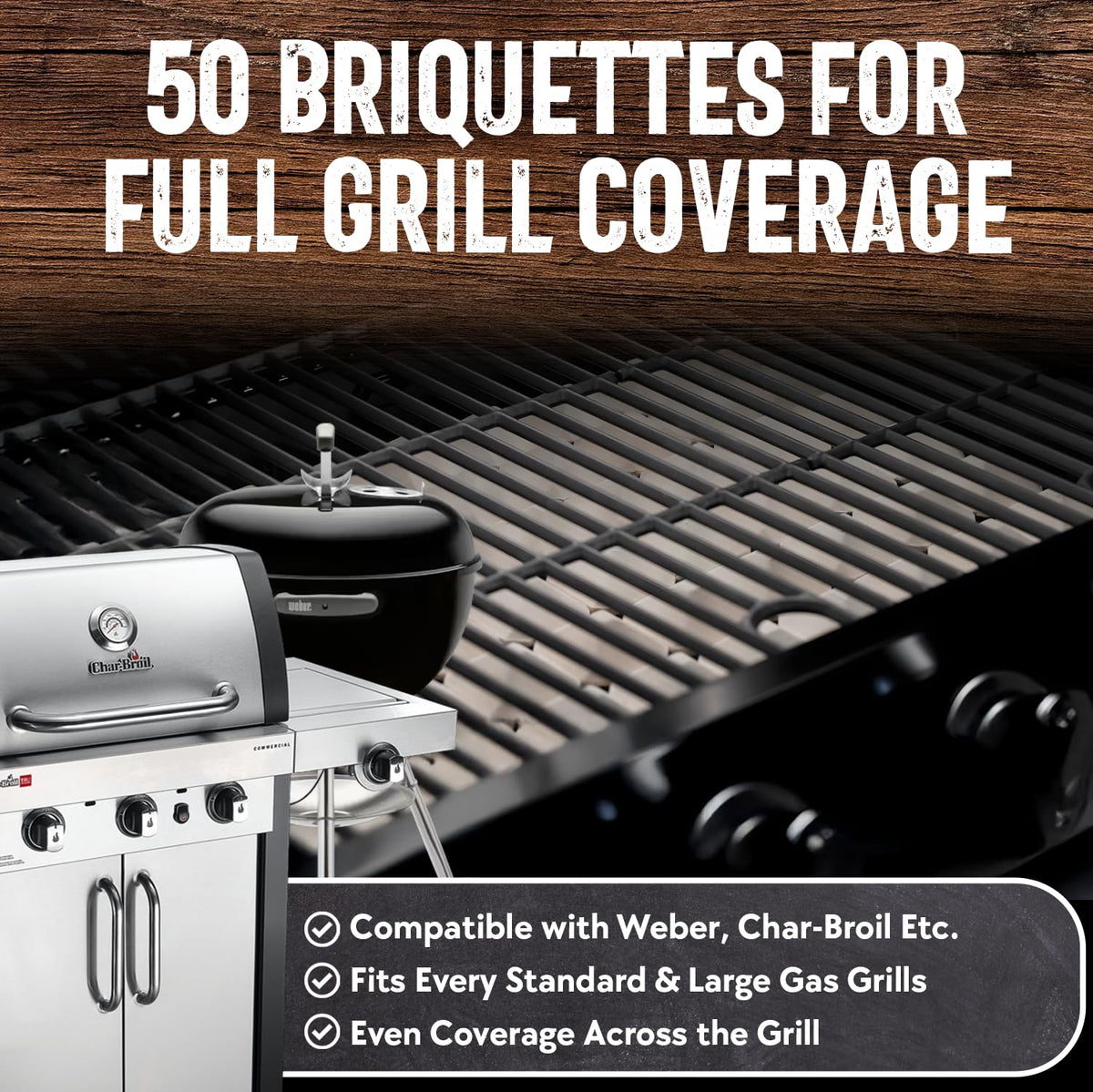 Easy installation of Chef Master briquettes for quick grilling setup.