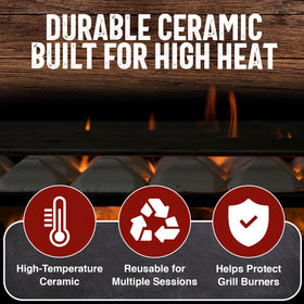 Durable ceramic briquettes from Chef Master withstand high heat for lasting use.