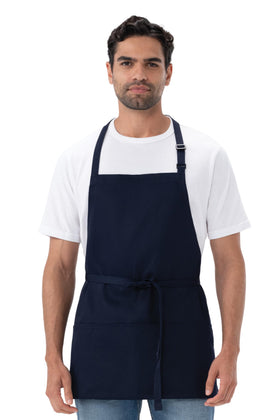 Chef Works navy apron with tablet pocket for on-the-go orders
