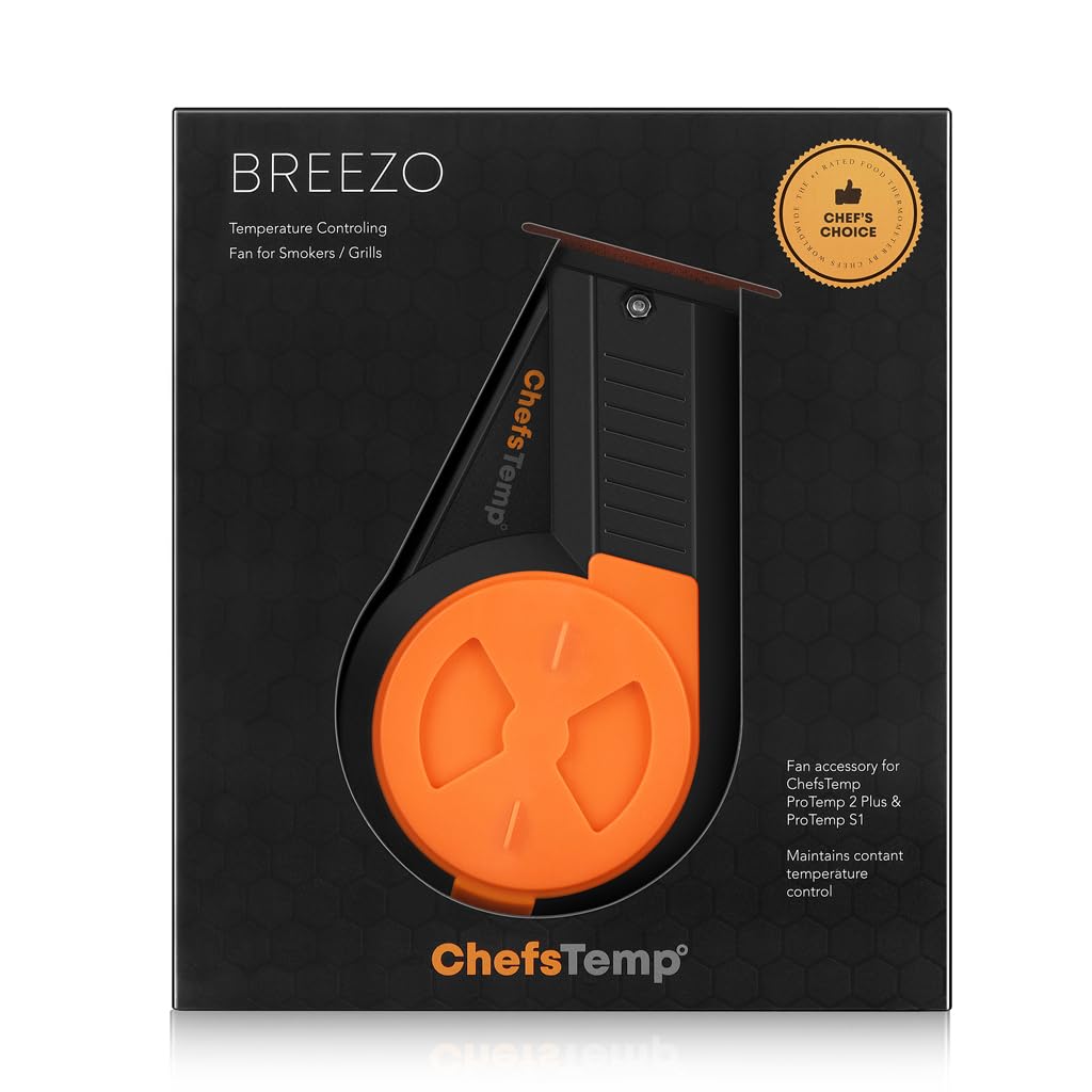 ChefsTemp Breezo V2 wireless setup shows app control for hands-free cooking.