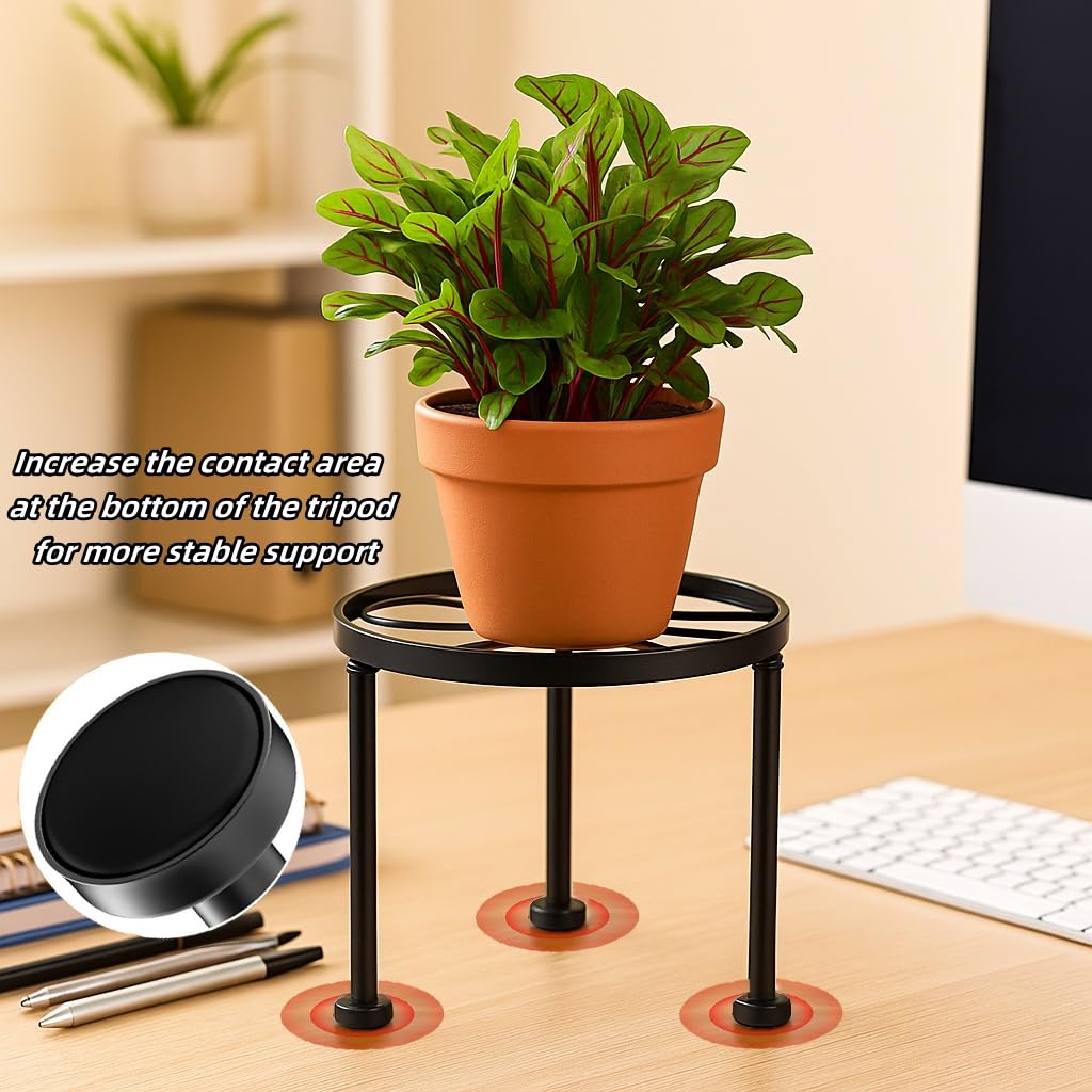 Chejievy round 9.06-inch plant stand fits more plants and pots.