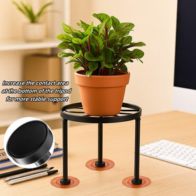 Chejievy round 9.06-inch plant stand fits more plants and pots.