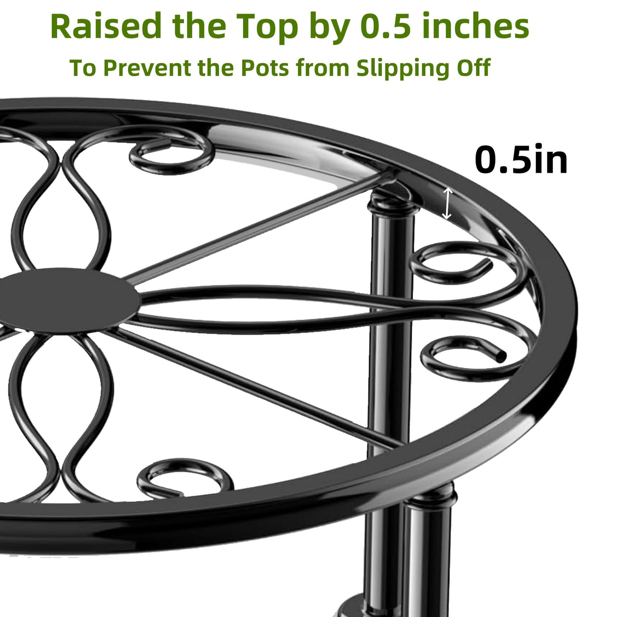 Chejievy widened-bottom plant stand offers stable placement for heavier pots.