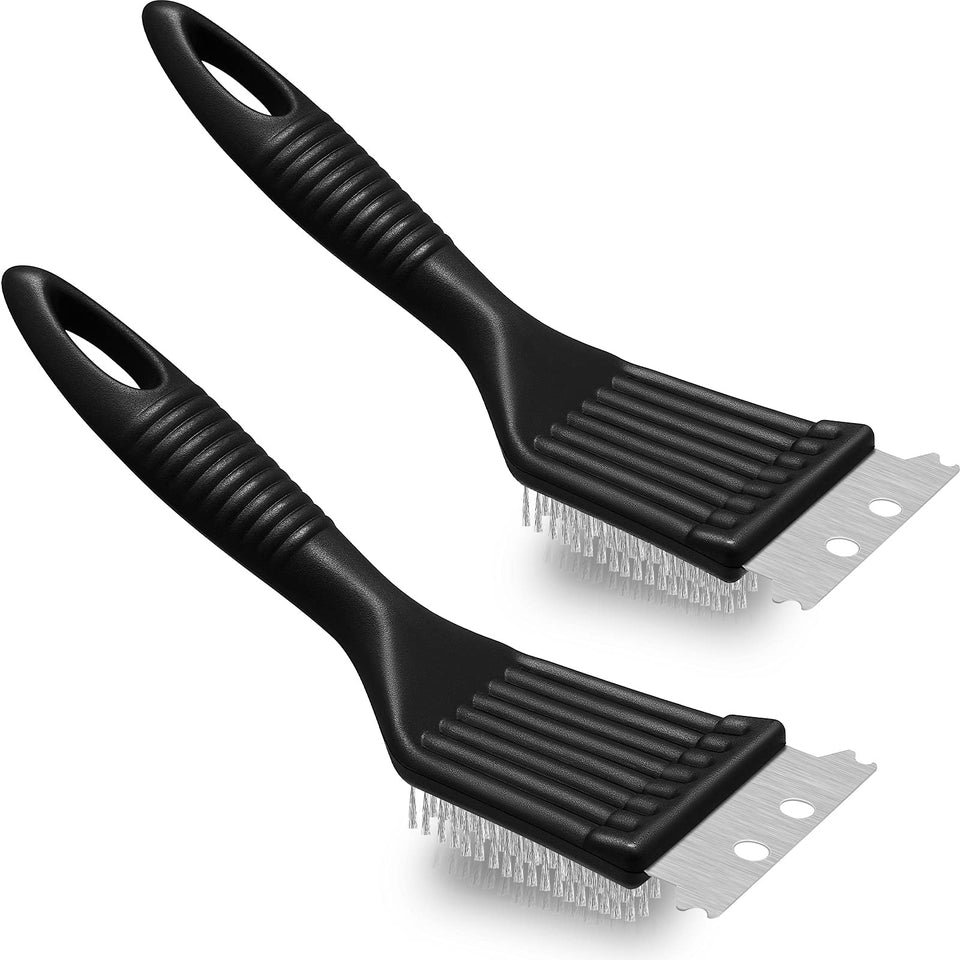 CHENGU 2-pack 8-inch grill brush for quick residue removal on grills.