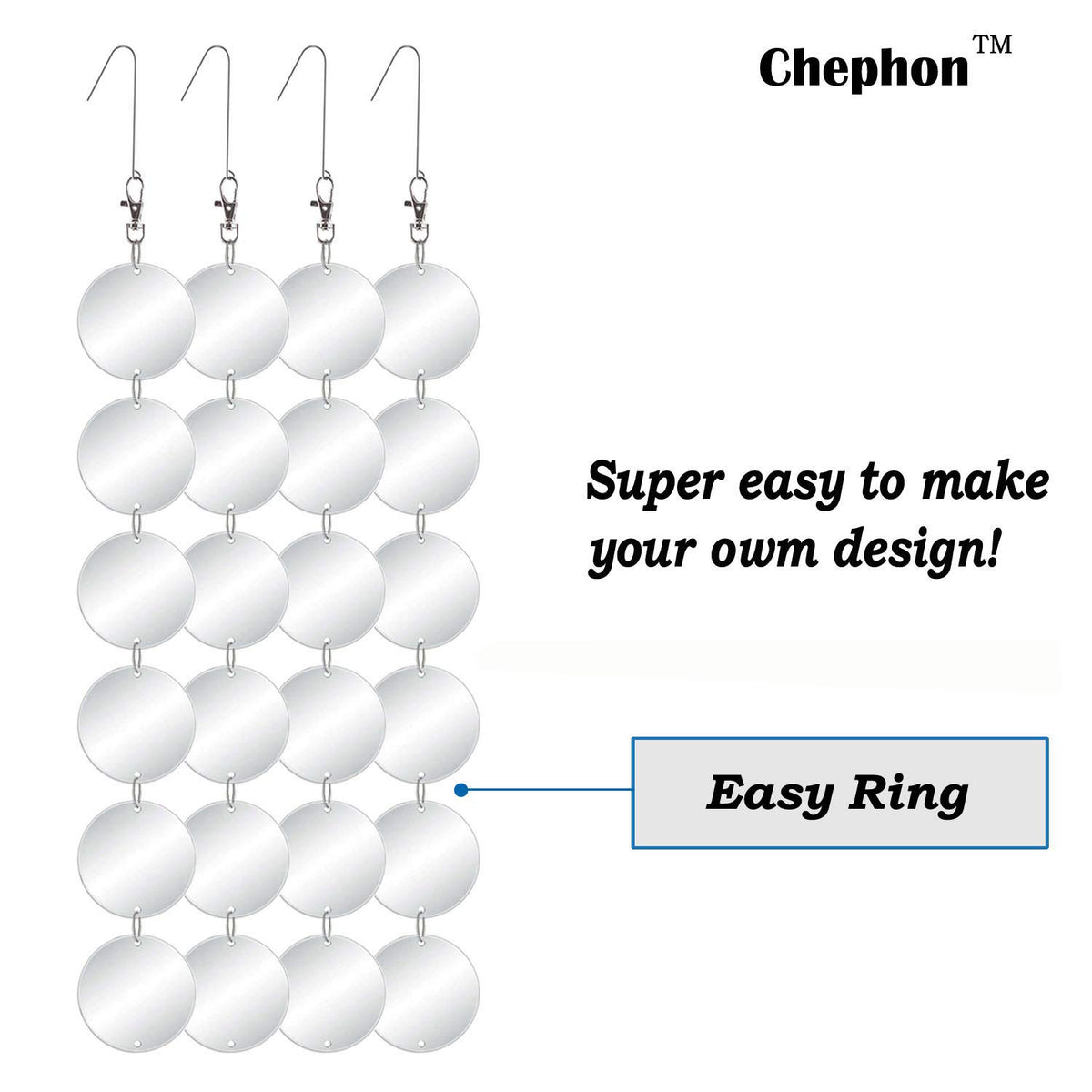 Chephon bird-scare-disc outdoor display protects boats, cars, and pools.