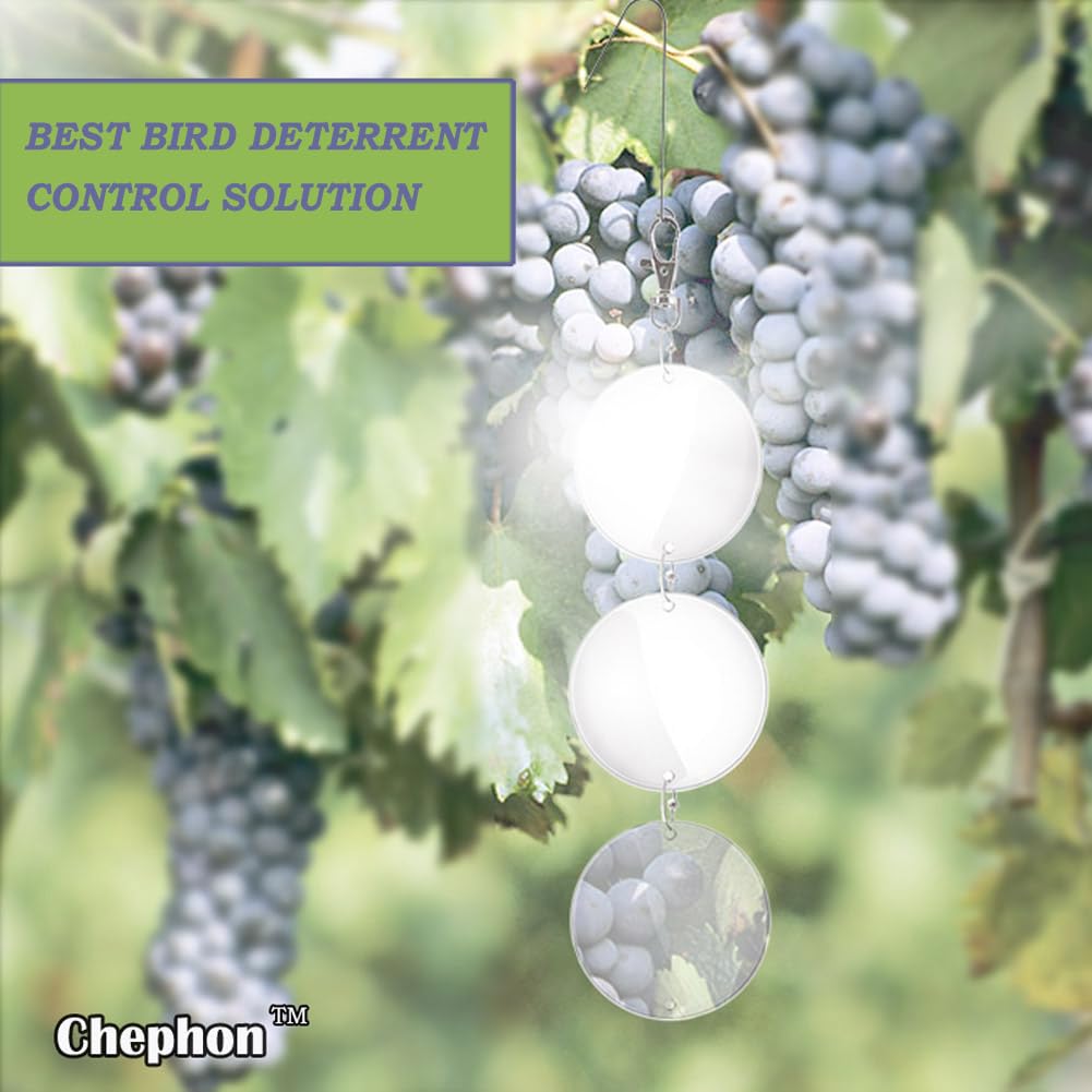Chephon bird-scare-disc wind-swaying design adds outdoor charm while repelling birds.