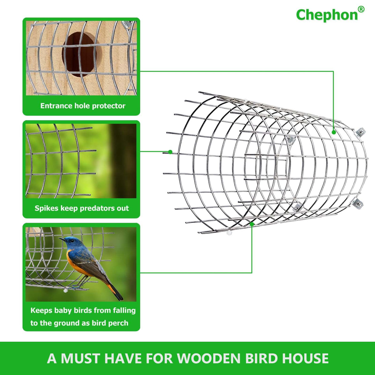 Chephon Stainless steel wire guard detail showing durability