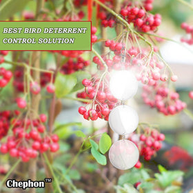 Chephon upgraded bird-scare-disc with reflective surface deters birds naturally.