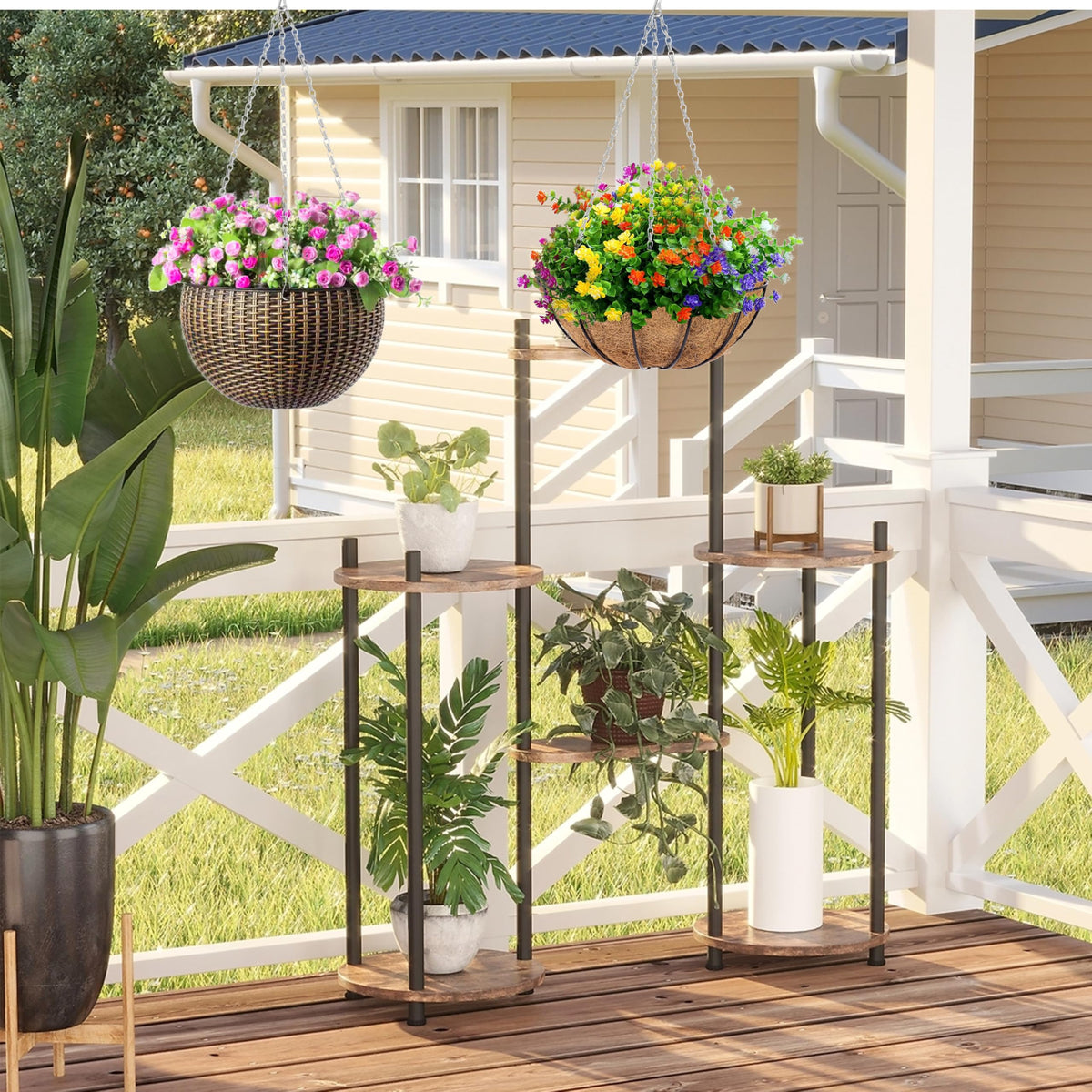 Chffcuh metal hanging chain with vinyl coating resists rust for indoor and outdoor use.