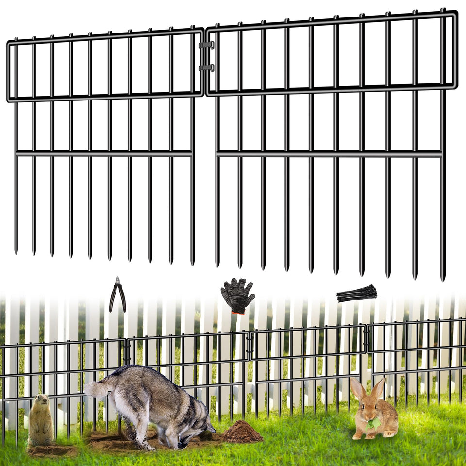 CHTSJQW dog fence 39.5ft with 28 panels protects yards from digging and escapes