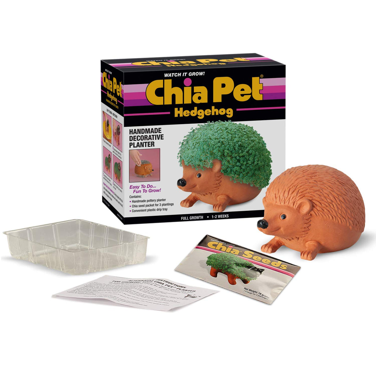 Chia Hedgehog seed pack ready for easy replanting and ongoing greenery after harvest.