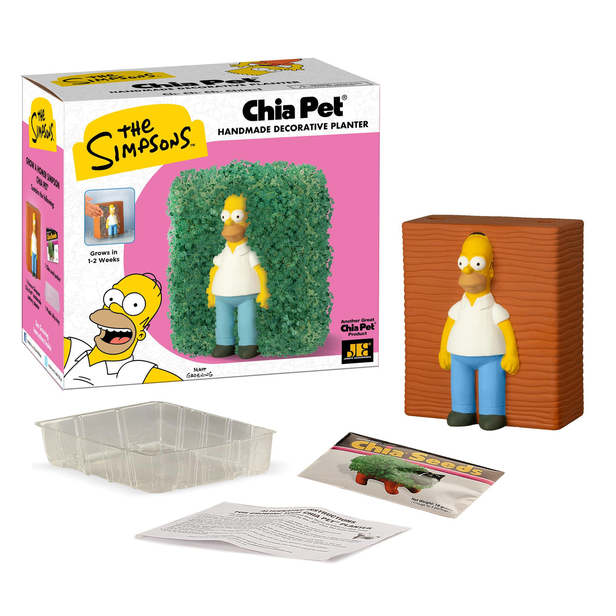 Chia Homer planter and seed packet enable simple, repeatable growth.