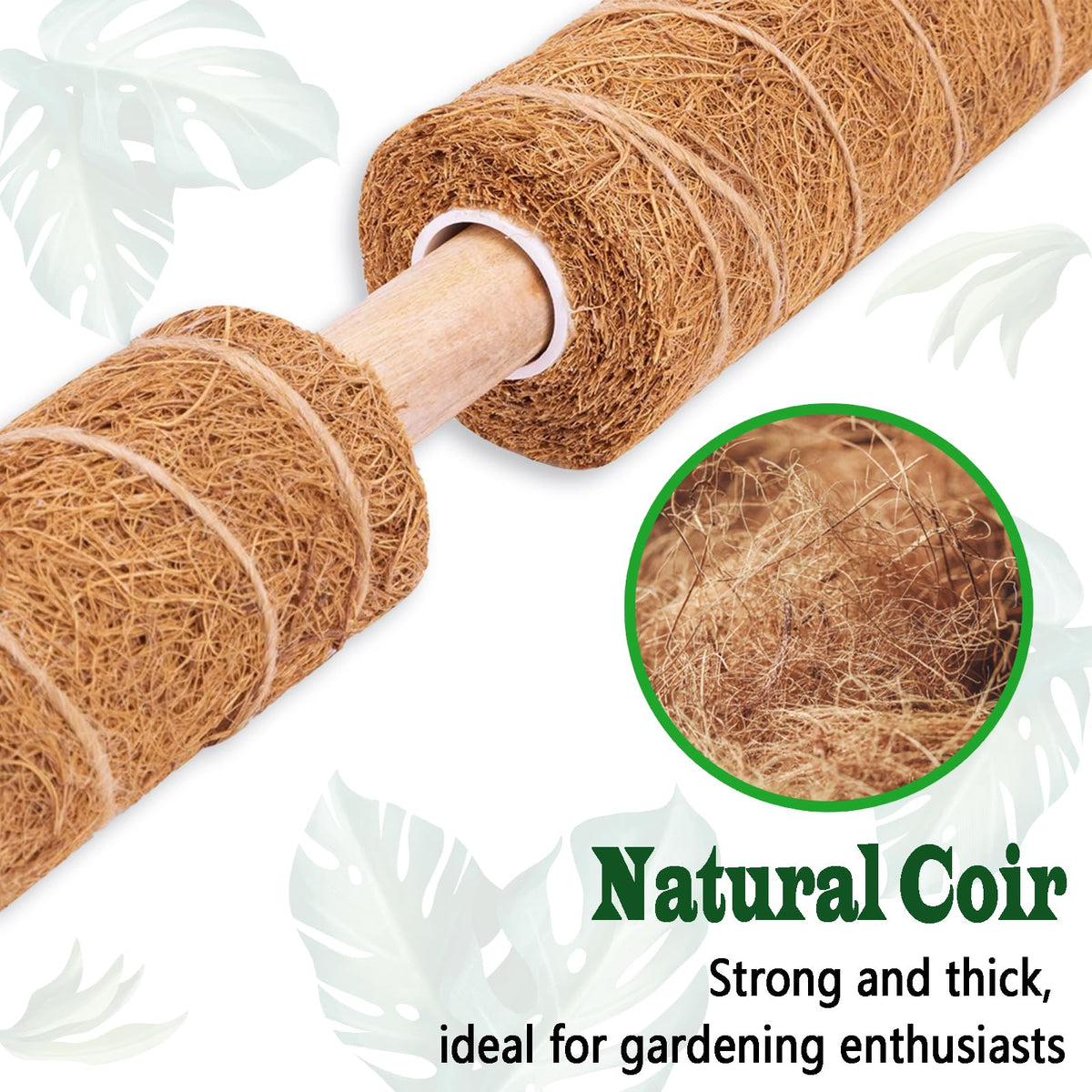 CHIAFFI coir moss pole uses natural fibers for safe, eco-friendly plant support.