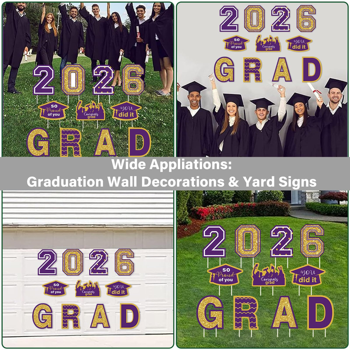 Chiazllta graduation theme shapes add color to party décor and pathways.