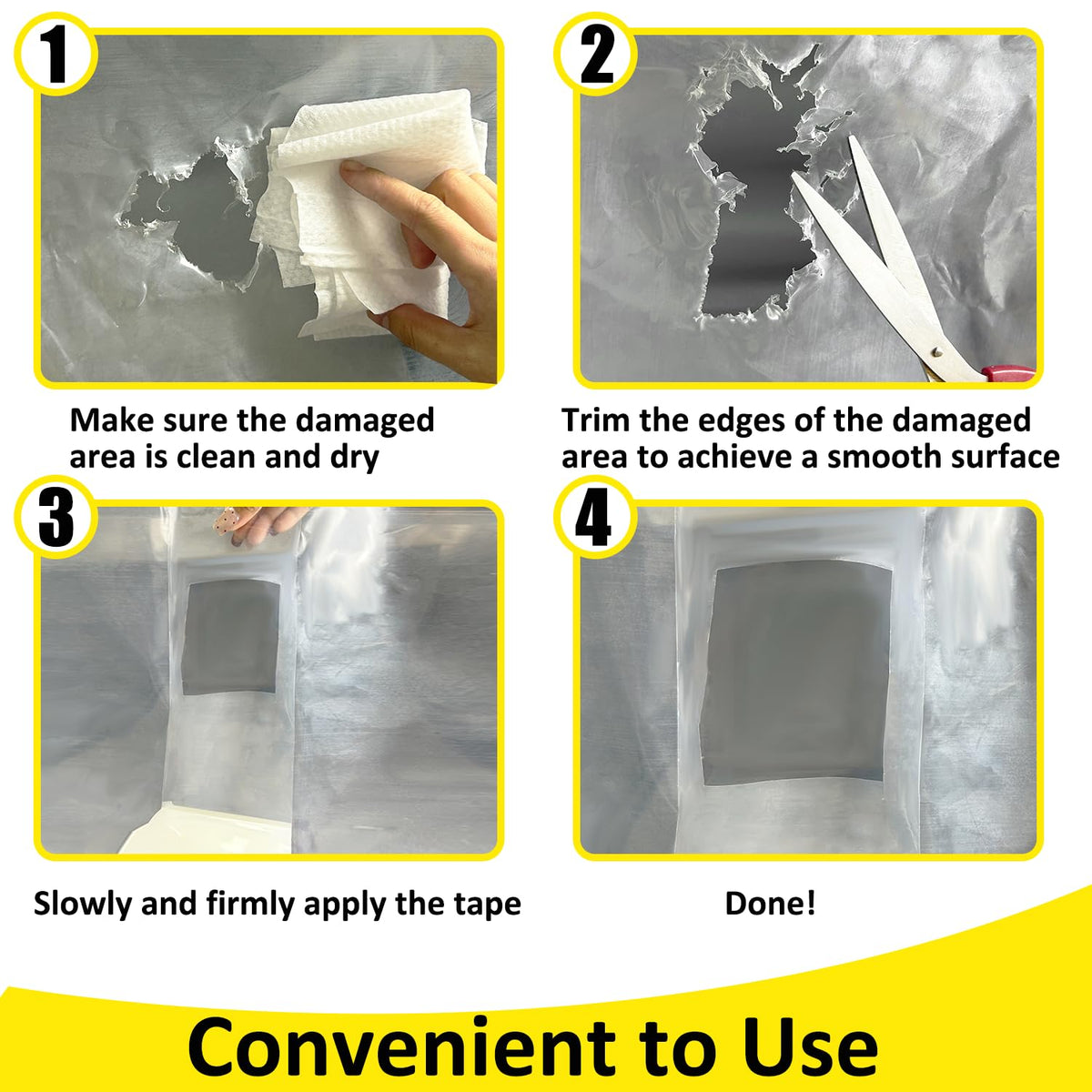Chicarry Greenhouse Repair Tape tensile strength resists tearing.