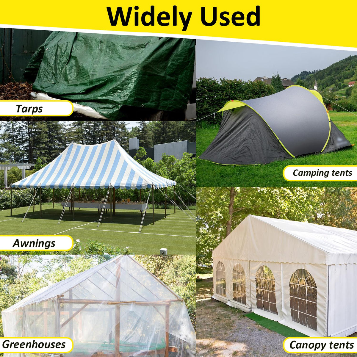 Chicarry Greenhouse Repair Tape used on tarps and tents for sealing.