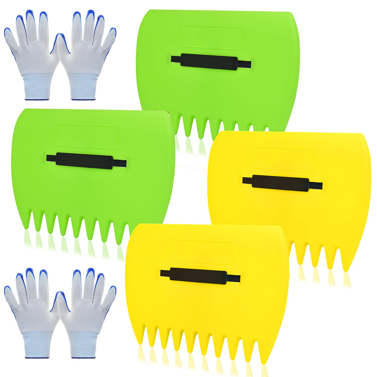 Chicarry yellow leaf scoops for easy leaf collection and family garden use.