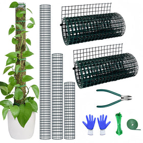 Chicarry moss pole kit with dual 6.6ft mesh sections supports Monstera growth
