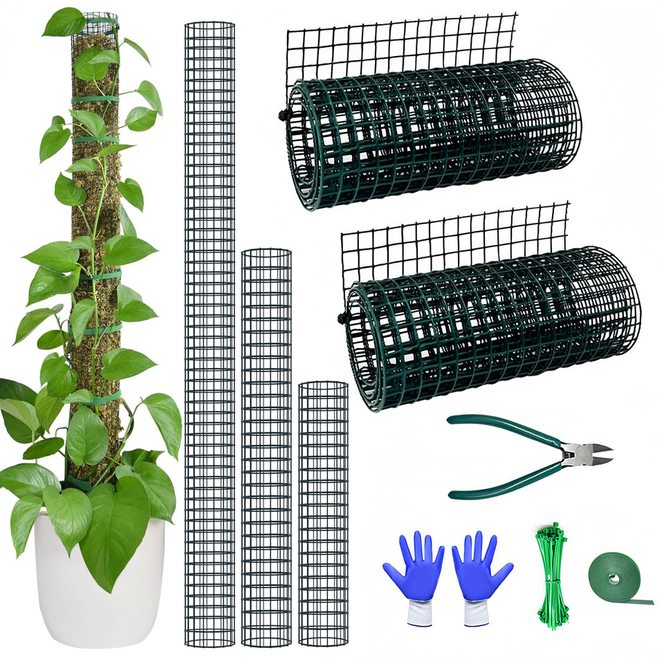 Chicarry moss pole kit with dual 6.6ft mesh sections supports Monstera growth