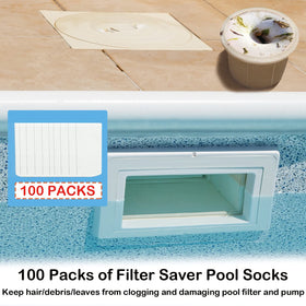 Chicarry pool skimmer socks in ultra-fine nylon provide durable, reusable basket protection.