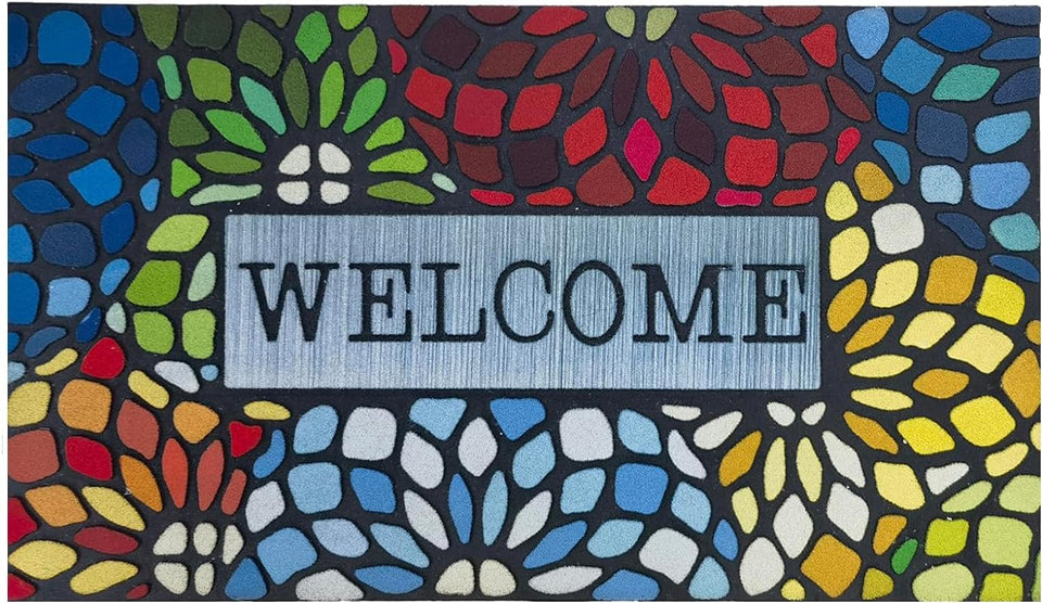 CHICHIC Colorful Welcome Doormat 24x36 for front porch enhances curb appeal.