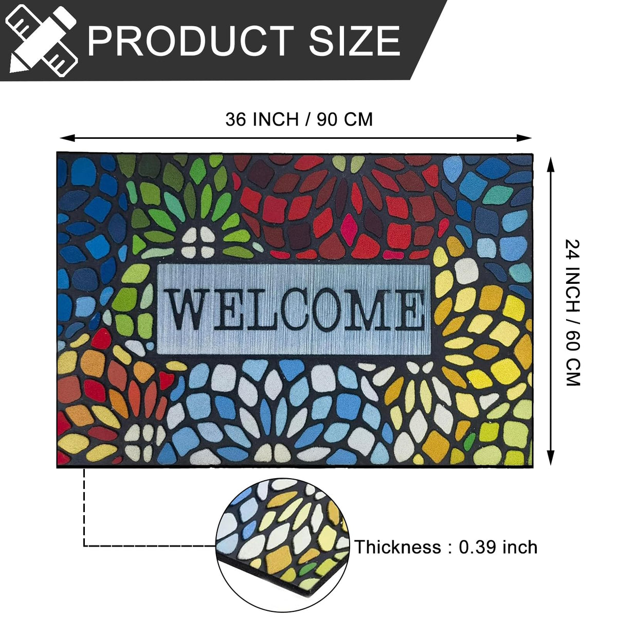 CHICHIC flocked fiber surface showcases vibrant patterns for entryways.