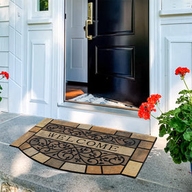 CHICHIC doormat with flocked fiber surface showcases decorative pattern that hides dirt.