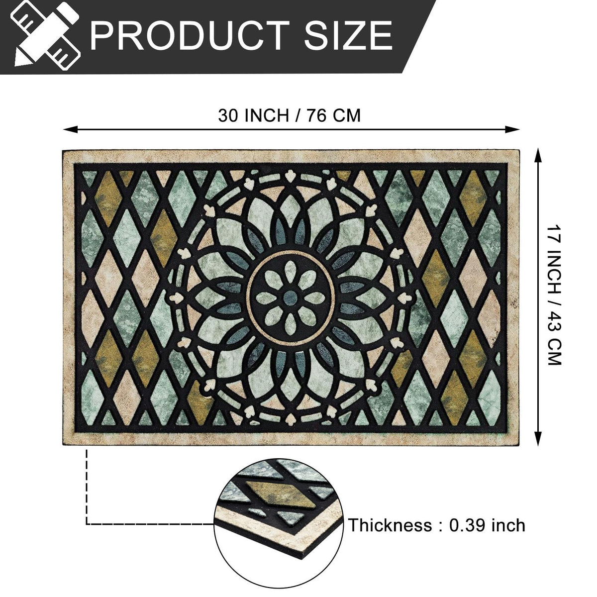 CHICHIC Flocked-fiber surface pattern traps dirt and keeps interiors cleaner