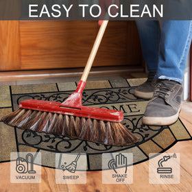 CHICHIC heavy-duty mat withstands wind and snow for outdoor durability.