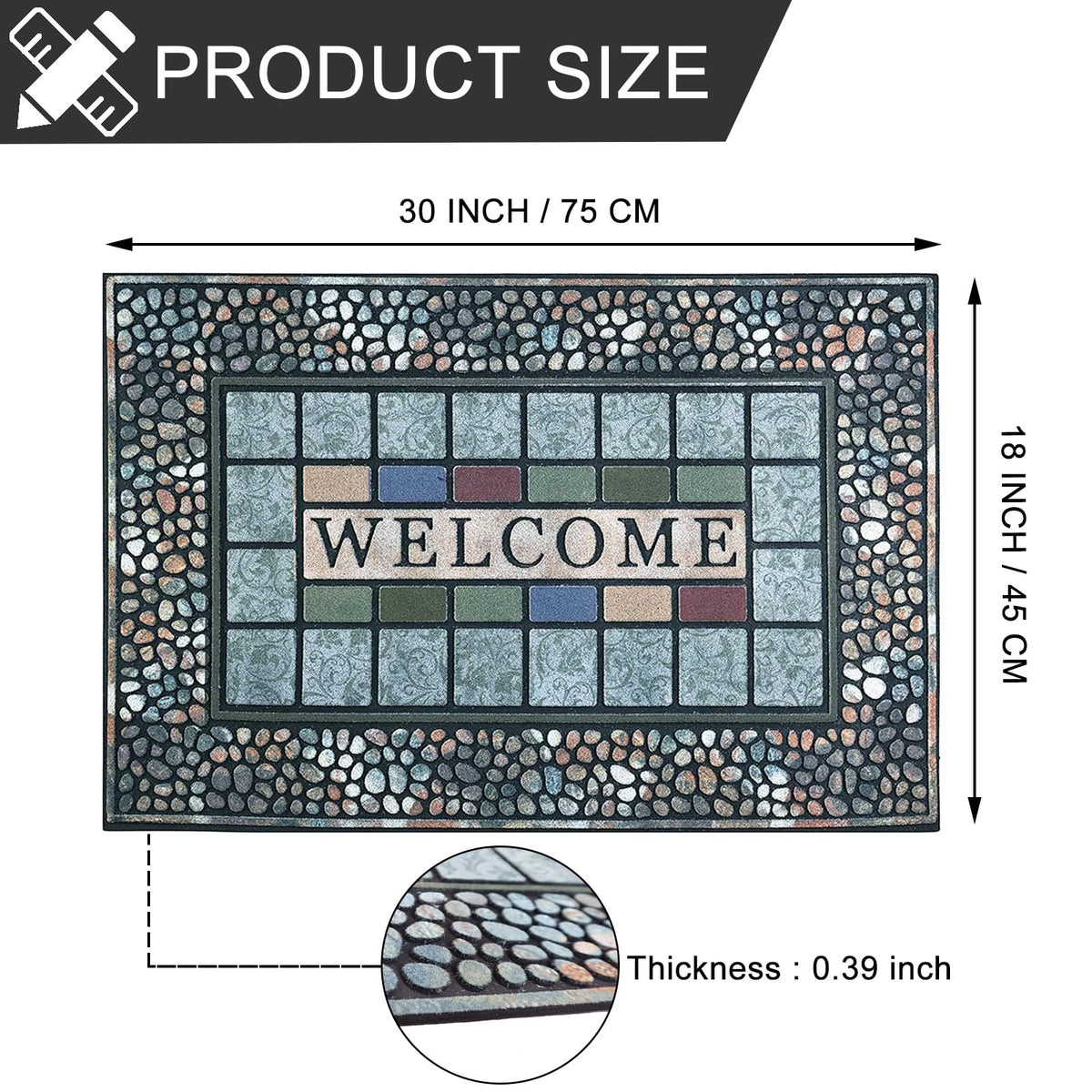 CHICHIC non-slip rubber back doormat prevents slipping on wet entryways.