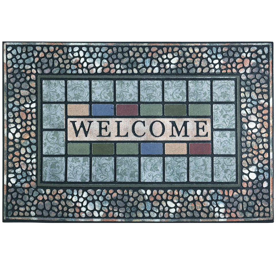 CHICHIC rectangle entrance door mat 24x36 with non-slip backing for high-traffic entryways.