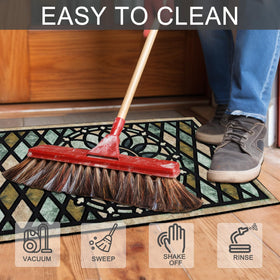 CHICHIC Welcome Door Mat 24x36 dirt-trapping grooves keep floors cleaner.