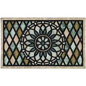 CHICHIC Welcome Door Mat 24x36 at the entry, non-slip and durable for outdoor use.